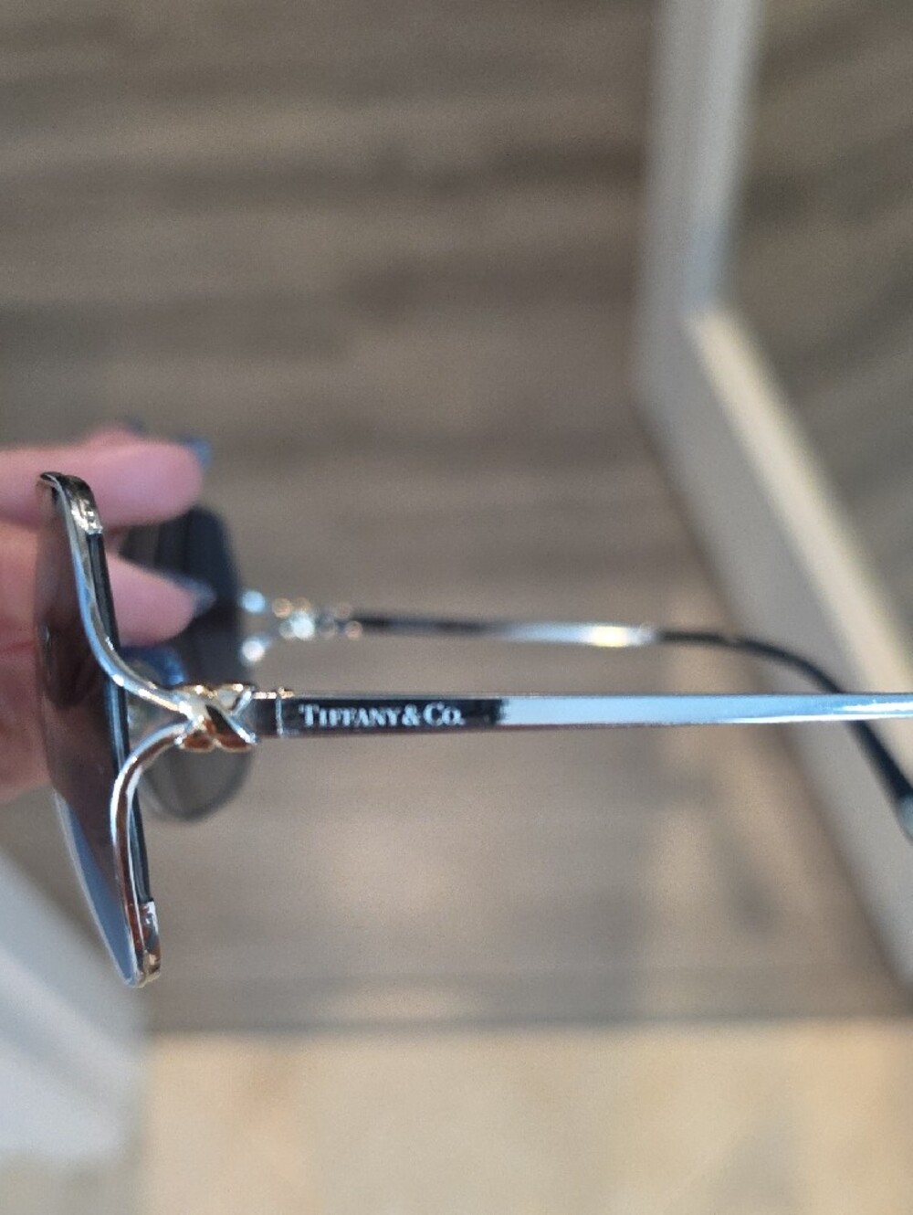 Tiffany & Co. Women's Oversized Metal Frame Sunglasses in Black - Picture 2 of 2